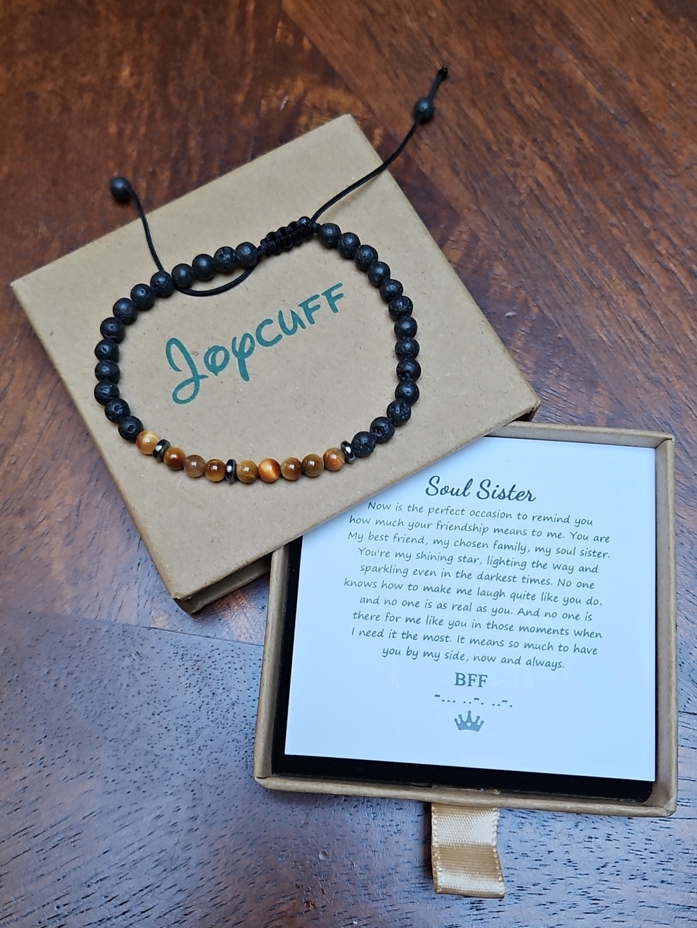 Black and Brown Beaded Women's Bracelet -